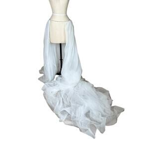 L’AMOUR CALLA BLANCHE Bridal Wedding Removable Skirt Tulle Rhinestone Glam